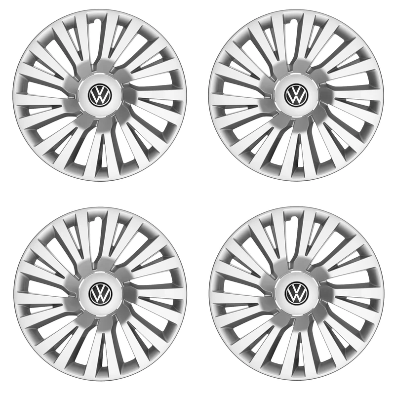 Volkswagen Wheel Caps, Kunststoff, Brillantsilber, 16 Cali, for Steel Wheels, Passat B9 (3J), 3J00714561ZX, Set of 4