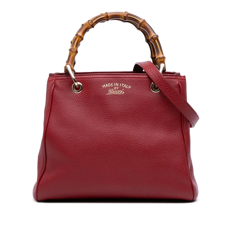 Gucci Pre-Loved Small Calfskin Bamboo Shopper Satchel