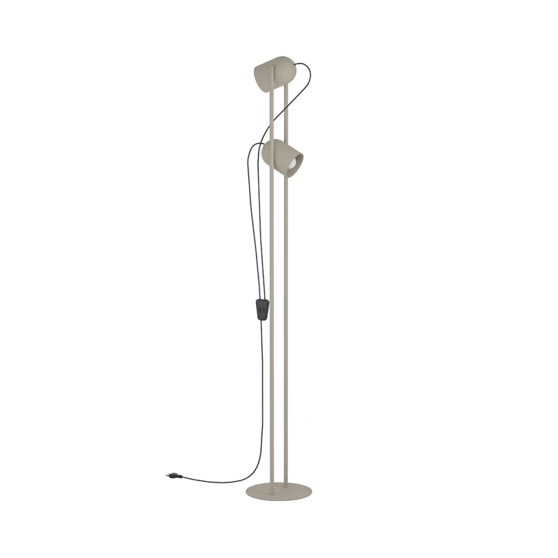 Eglo Floor lamp Tilston, floorlamp for Living Room with 2 Adjustable spotlights, Standing Light for Reading, Metal in Sand Colour, E14 Socket, 142.5 cm