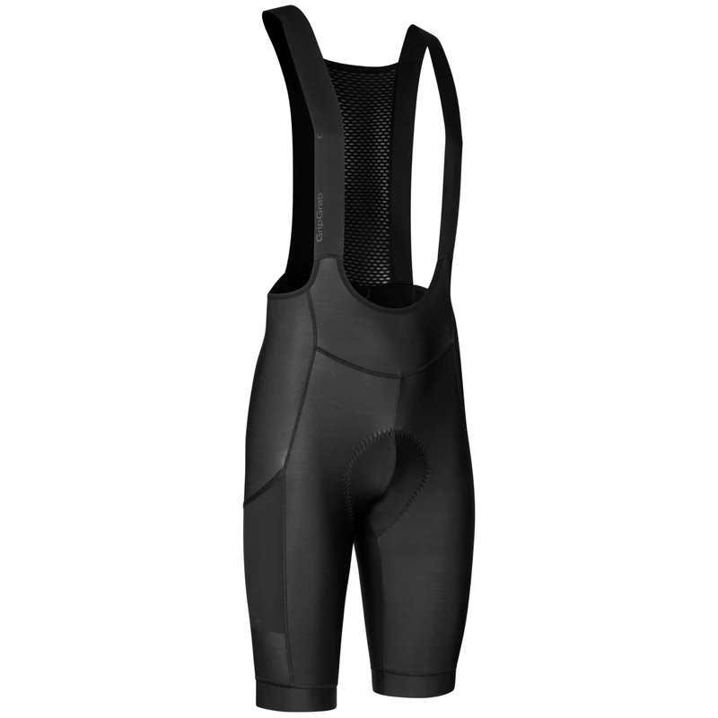 GripGrab PACR Thermal Winter Cycling Bib Shorts for Men Padded MTB Gravel Bike Road Biking Bib Shorts with Leg Pocket Black