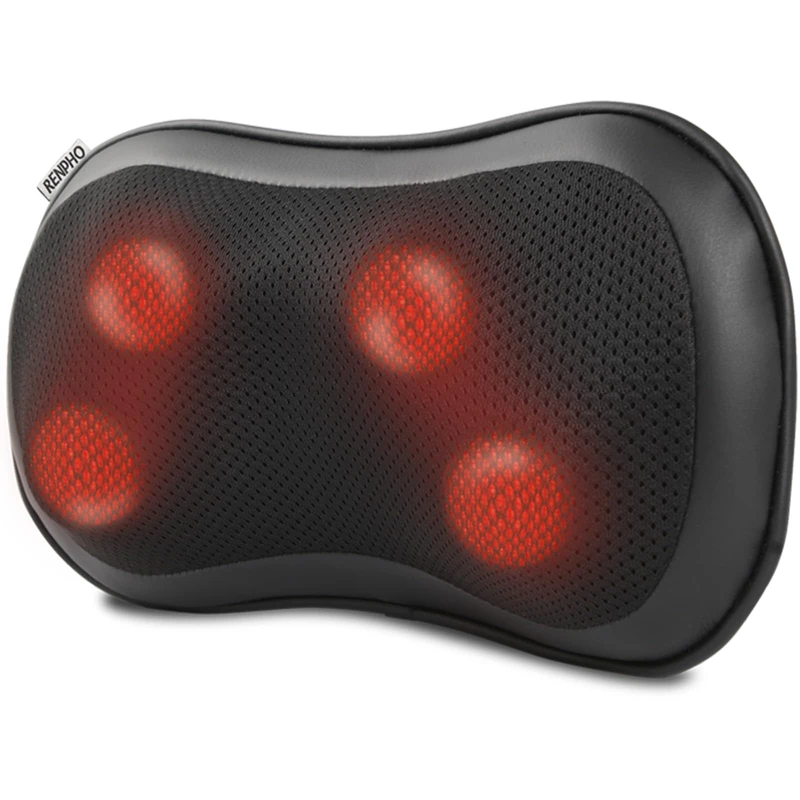 RENPHO Back Massager, 4D Kneading Massage Pillow with 3 Intensities, Neck Massager with Heat, Shiatsu Back Neck and Shoulder Massager with Bi-Direction, Deep Massage Cushion for Home, RF-NM067-BK-UK