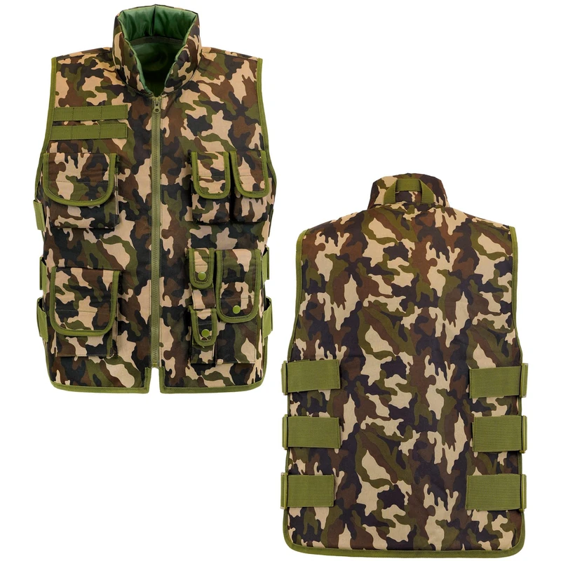 W WIDMANN MILANO Party Fashion Einsatzweste für Erwachsene Tactical Vest for Adults, Camouflage, S-M
