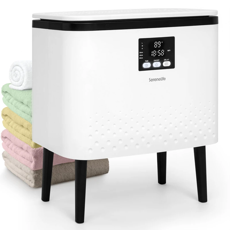 SereneLife Towel Warmer 20L Bucket – Wi-Fi Heater, Large Capacity Hot Spa & Blanket Warmer with Auto Shut Off, Energy Efficient, Black