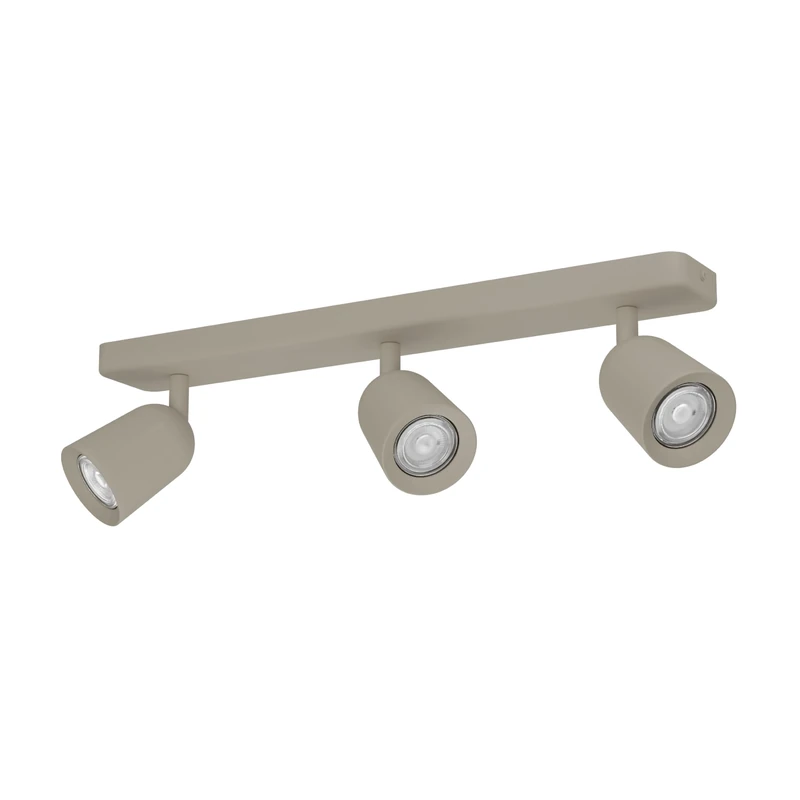 Eglo Spotlight bar Camaldoli, Kitchen Light Fitting with 3 Flexible Spots, Ceiling lamp Living Room Made of Sand Coloured Steel, GU10 Socket
