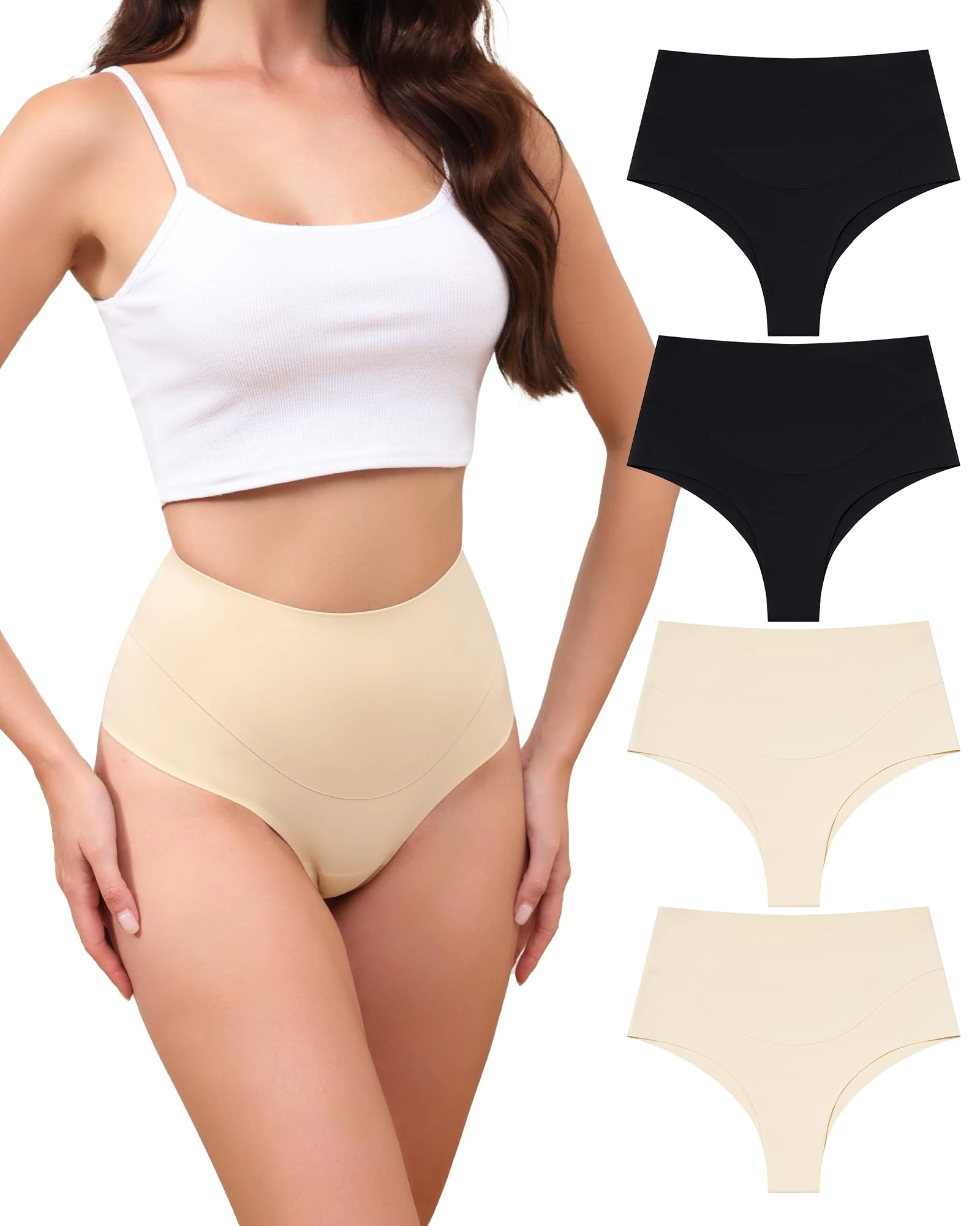 Levao Tummy Control Thong Shapewear for Women High Waist Knickers Underwear Thongs String Body Shaper Seamless Slimming Shaping Tanga Pants