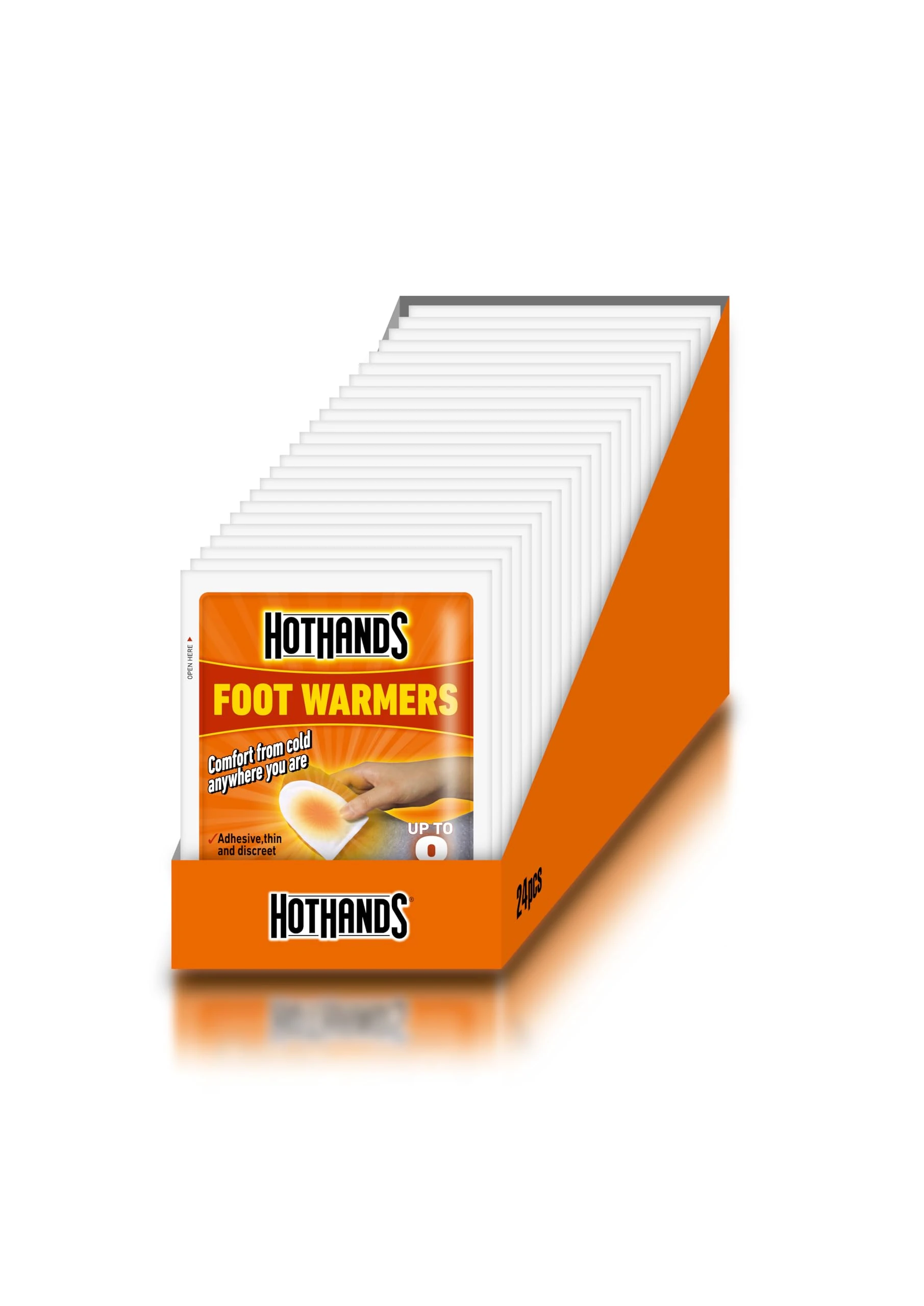 HotHands Foot Warmers - 24 Pairs - 8 hours of heat - Air activated - Ready to use, Orange