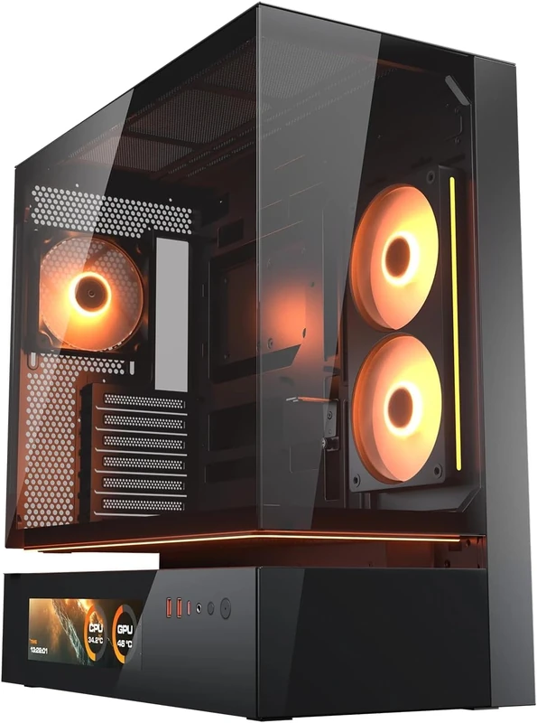 COUGAR CFV235 MidTower ATX, CEB Case,430mm GPU Supported, Pre-installed ARGB PWM Fans 120mmx4, 270° Airflow Access, Dust Filter, Dual Magnetic Filtration, Cable Management (Black Vision)