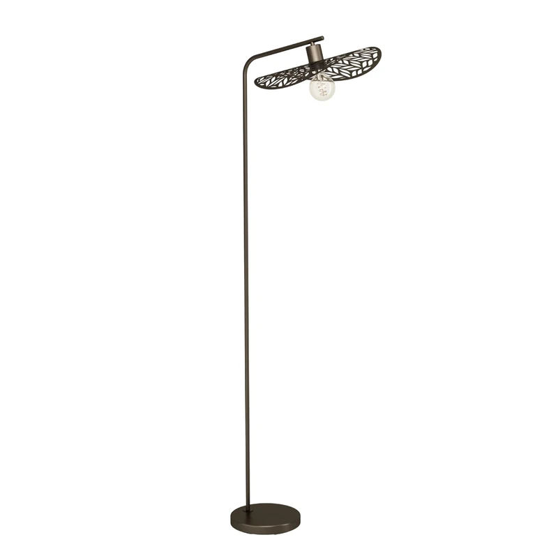 Eglo Arc Floor lamp Swaby, floorlamp for Living Room, Standing Light for Reading, Curved lampshade, Metal in Bronze, E27 Socket