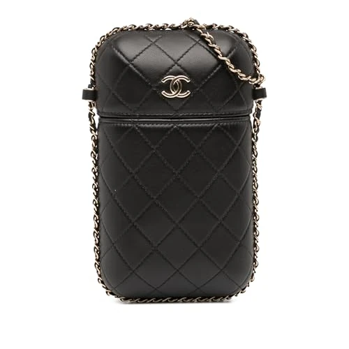 Chanel Pre-Loved CC Quilted Lambskin Chain Around Phone Holder Crossbody Bag