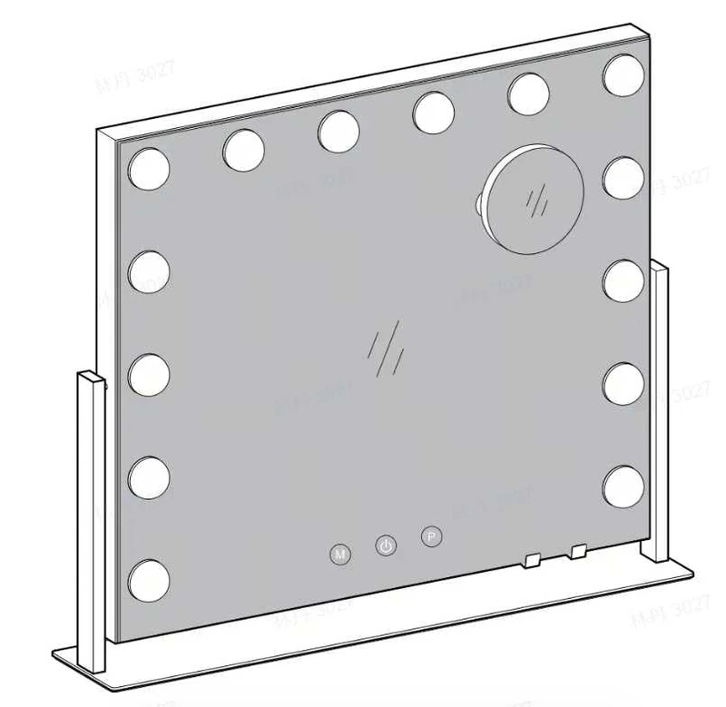 SONGMICS Makeup Mirror with Lighting, Cosmetic Mirror with 14 LED Bulbs, with Charging Ports, Touch Control, 3 Light Colours, Dimmable, Mobile Phone Holder, 50 x 42 cm, Matte White LWM007WC02