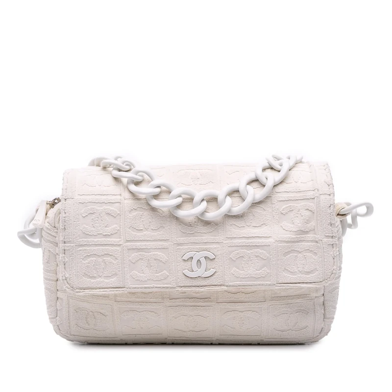 Chanel Pre-Loved Terry Cloth Sport Line Flap Shoulder Bag