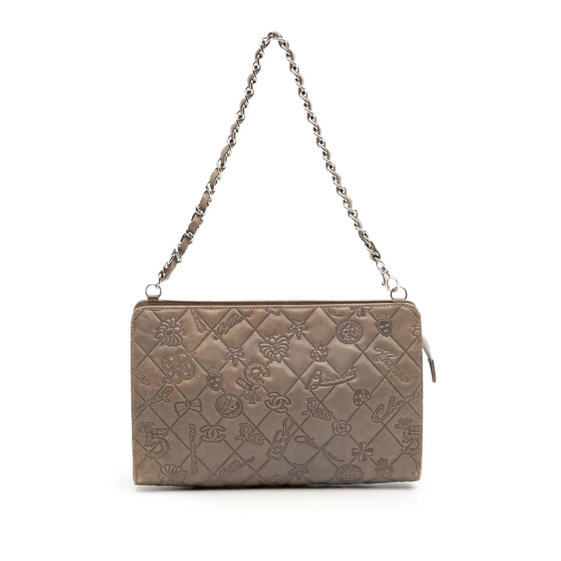Chanel Pre-Loved Embossed Lambskin Lucky Symbols Pochette Shoulder Bag