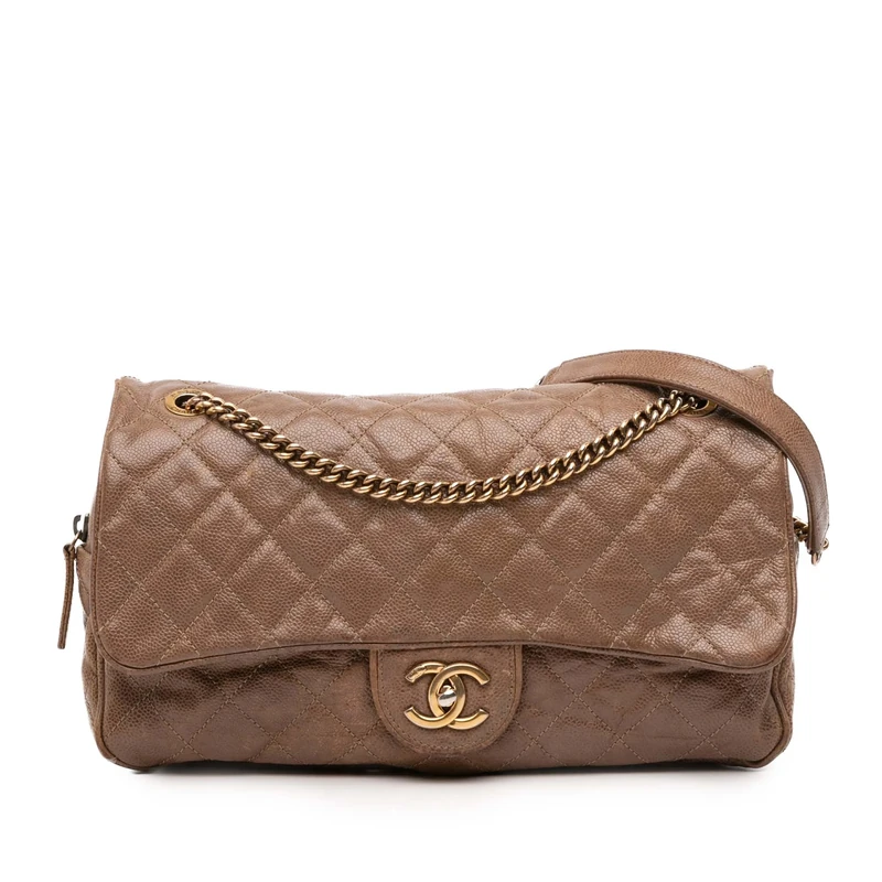 Chanel Pre-Loved Large Quilted Caviar Shiva Flap