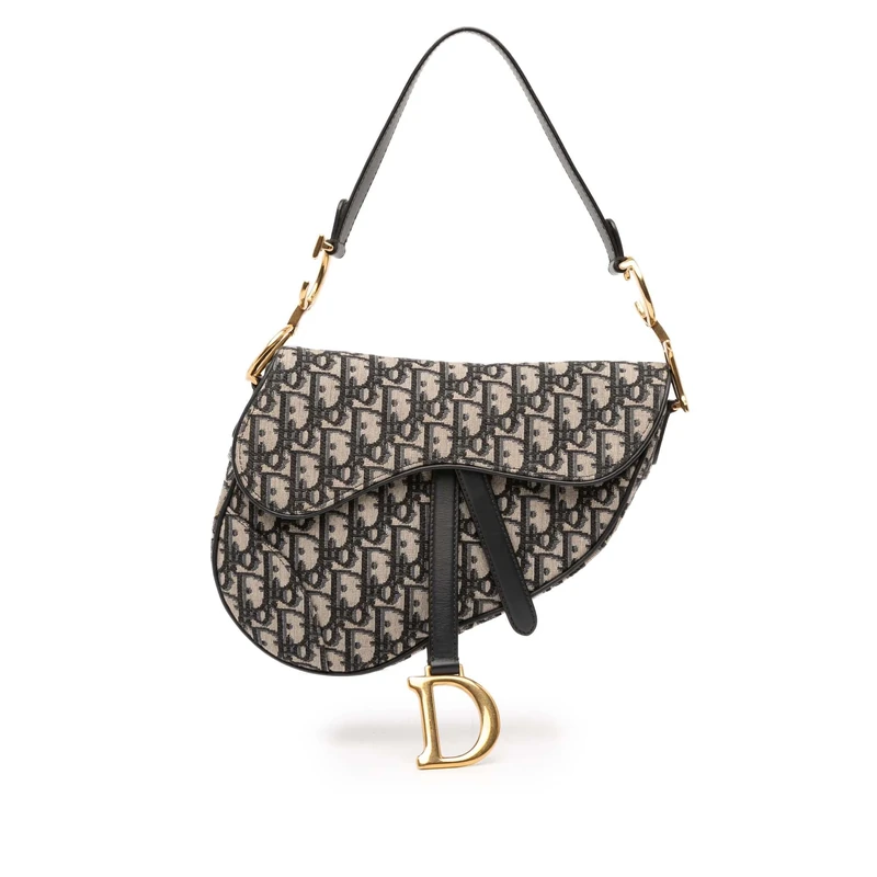 Dior Pre-Loved Oblique Canvas Saddle Handbag