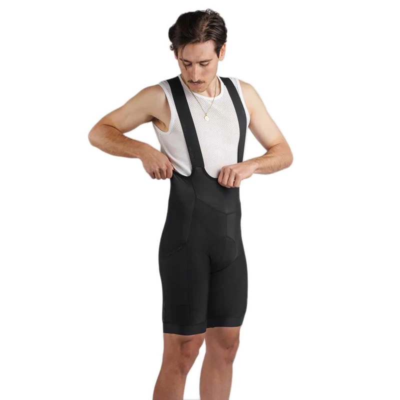 GripGrab PACR Thermal Winter Cycling Bib Shorts for Men Padded MTB Gravel Bike Road Biking Bib Shorts with Leg Pocket Black