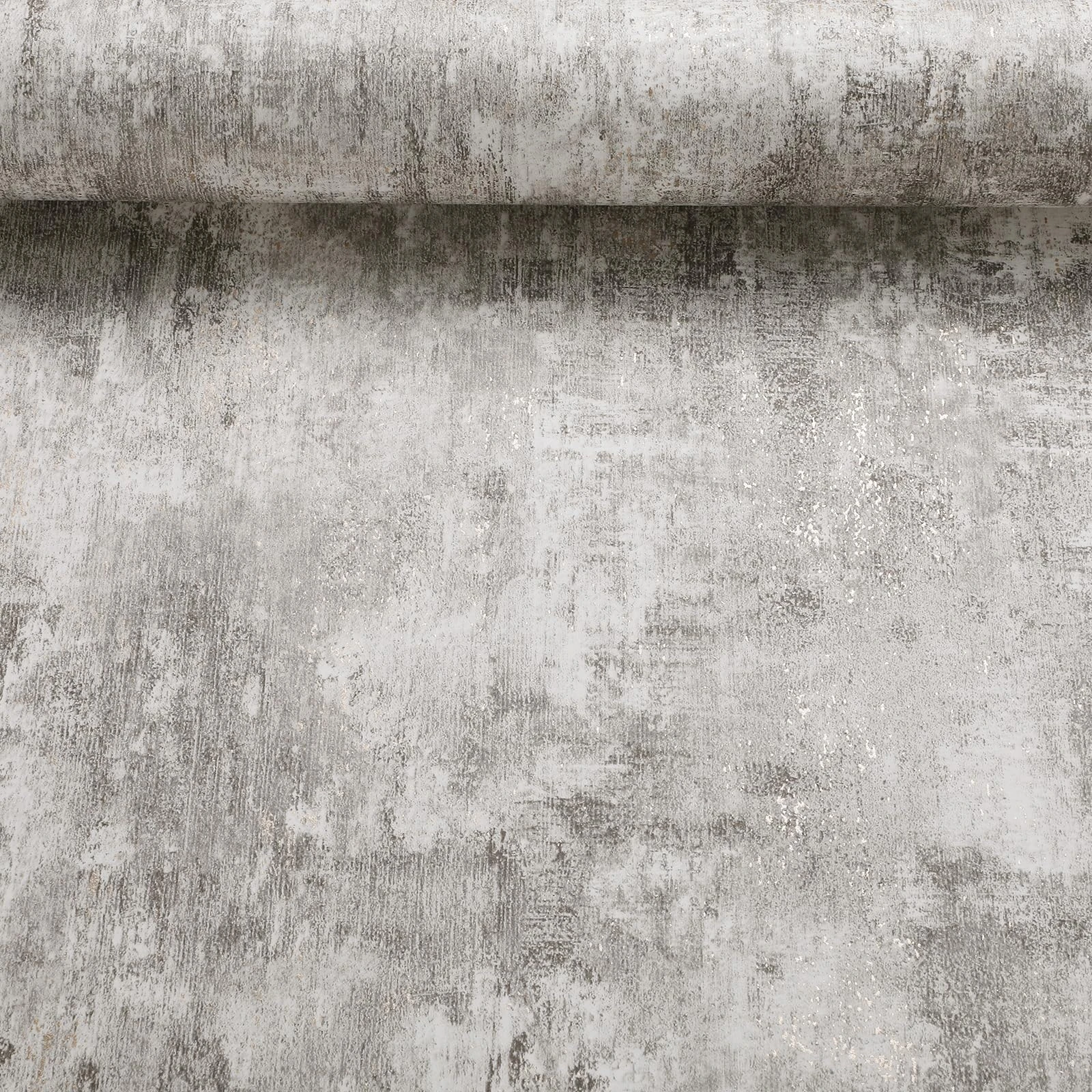 Swehooirt Concrete Wallpaper - Grey Wallpaper for Living Room, Bedroom, Fireplace - Gothic Decorative Luxury Wall Paper with Distressed Pattern, Textured Finish & Metallic Detailing