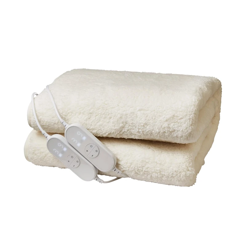 Morphy Richards EverCosy Premium Fleece Heated Electric Under Blanket, Teddy, Superking, 160x160cm, Dual Control, 9 Settings, 5p/hour Cost, Machine Washable, 600023, Cream