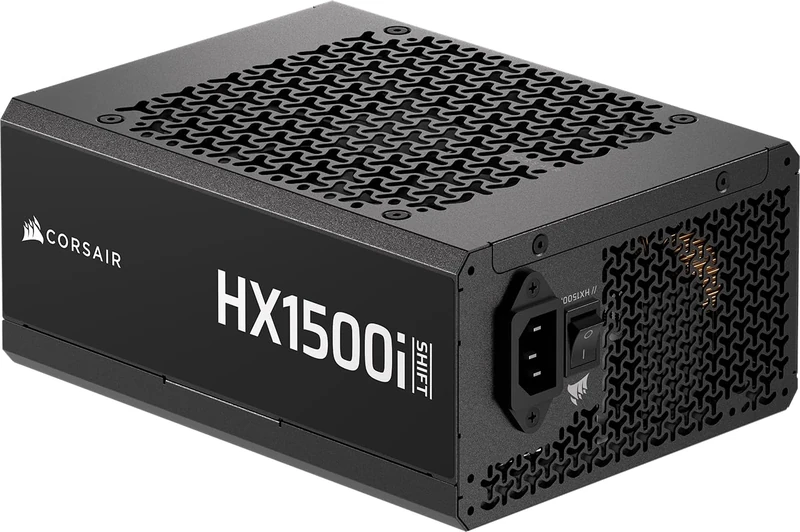 CORSAIR HX1500i SHIFT Fully Modular ATX Power Supply – Built-in iCUE LINK System Hub, Dual Native 12V-2x6 Cable, ATX 3.1 & PCIe 5.1, Side-Mounted Connectors, Cybenetics Platinum – Black