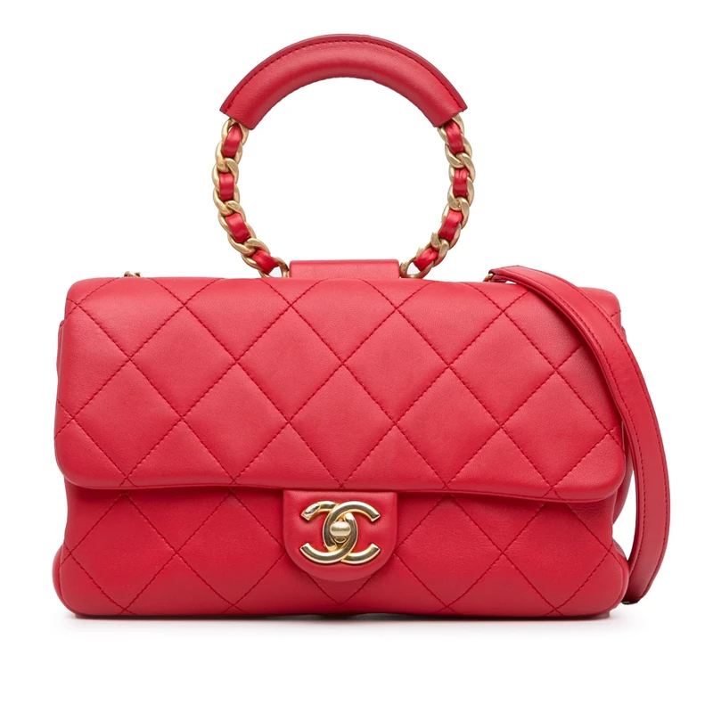 Chanel Pre-Loved Medium Lambskin In The Loop Flap Handbag