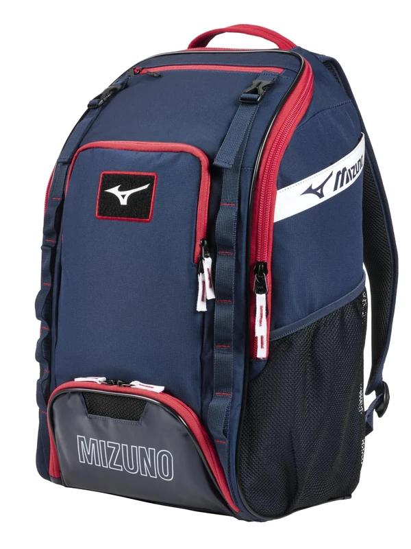 Mizuno Unisex Organizer 26 Baseball/Softball Backpack, Navy-Red - Image 1