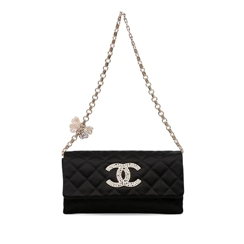 Chanel Pre-Loved CC Quilted Satin Butterfly Chain Clutch Shoulder Bag