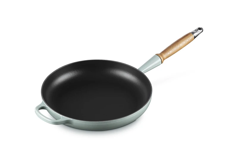 Le Creuset Signature Cast Iron Frying Pan with Wooden Handle 28cm Sea Salt