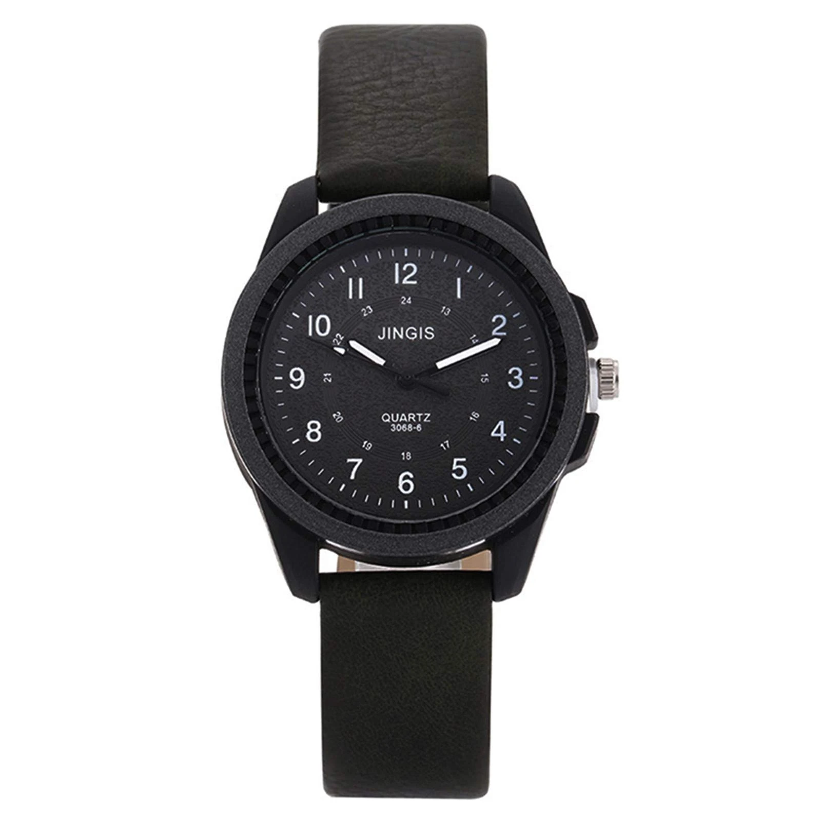 Men Quartz Leather Strap Watch Analog Quartz Wrist Watch Alloy Case Digital Dial Watch Casual Dress Watches Elegant Men Business Wristwatch Sup250 (GY, One Size)