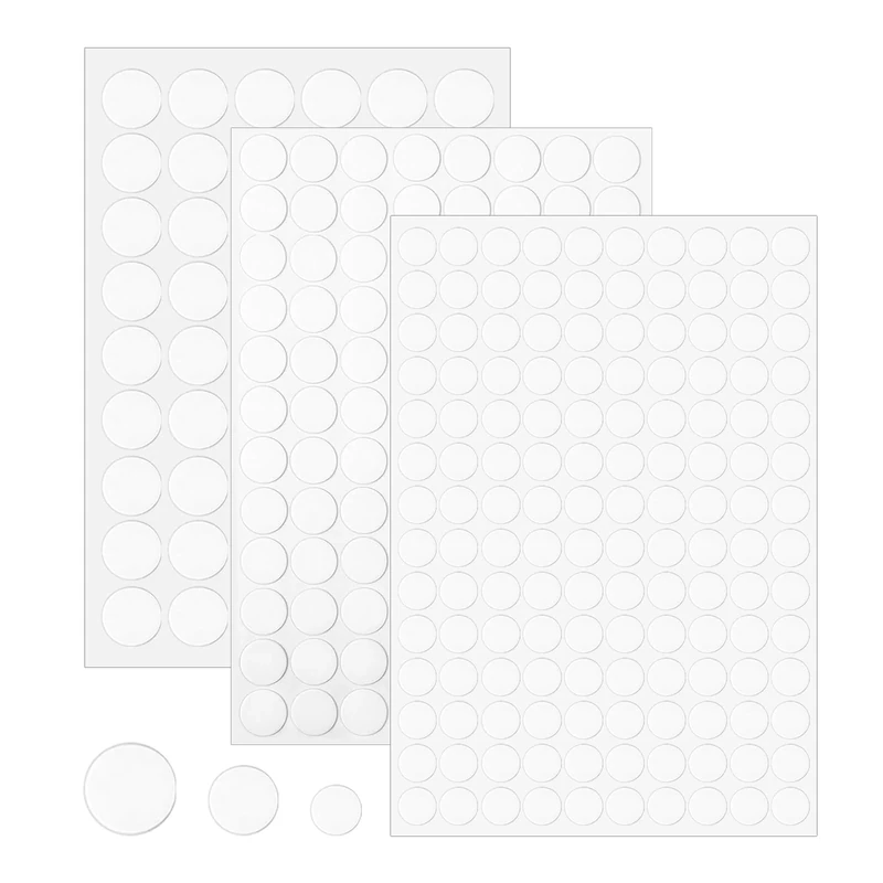 290PCS Self Adhesive Screw Caps White,Non-faded White Hole Cover Pvc Dustproof Sticky Screw Covers 12mm, 15mm, 21mm for Furniture Screws & Cabinets,Desk,Wall,Furniture Stickers