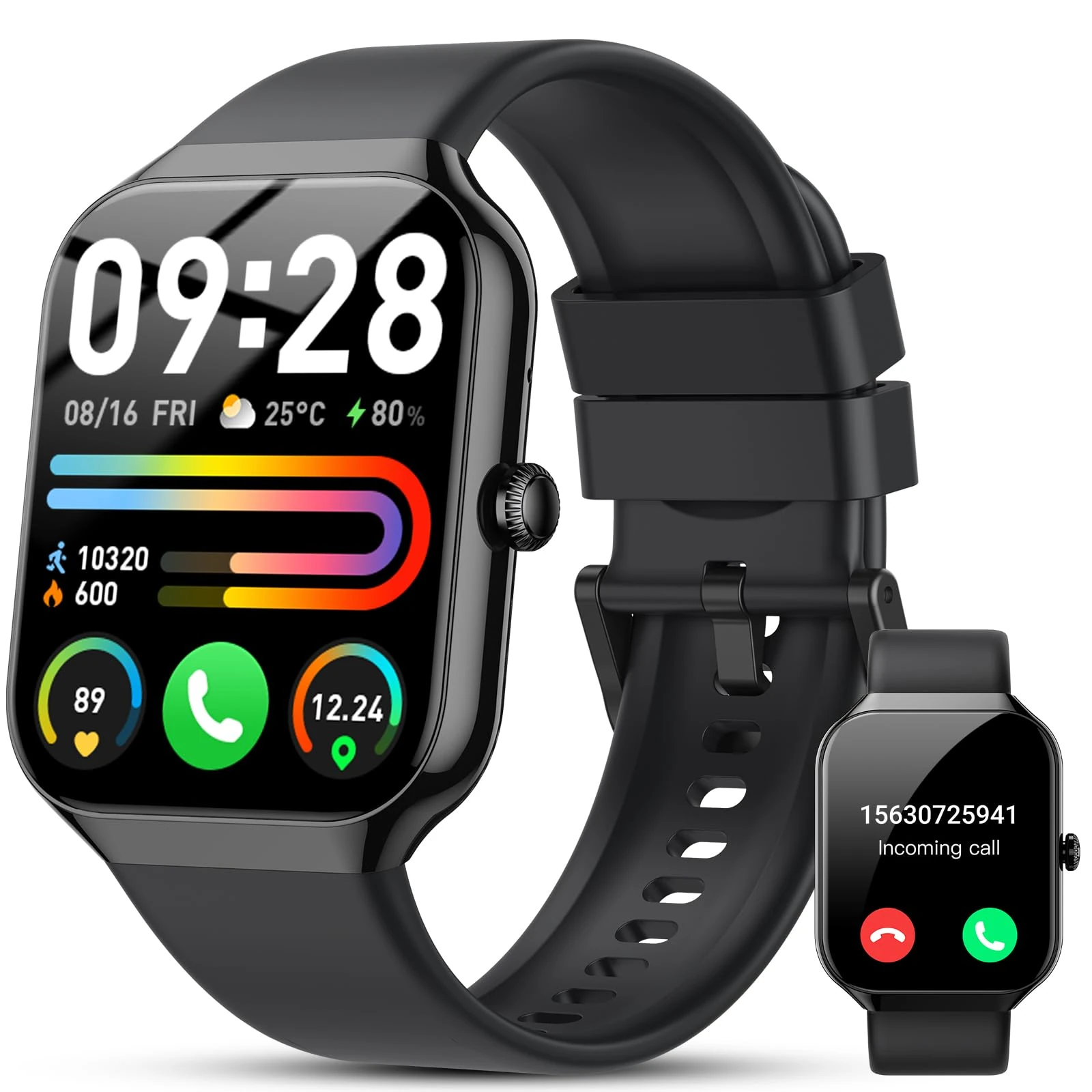 Motast Smart Watch for Men Women,1.96" Smartwatch Answer/Make Calls Fitness Watch,110+ Sports Fitness Tracker with Heart Rate Sleep Monitor, Step Counter, IP68 Waterproof Smart Watches for Android iOS