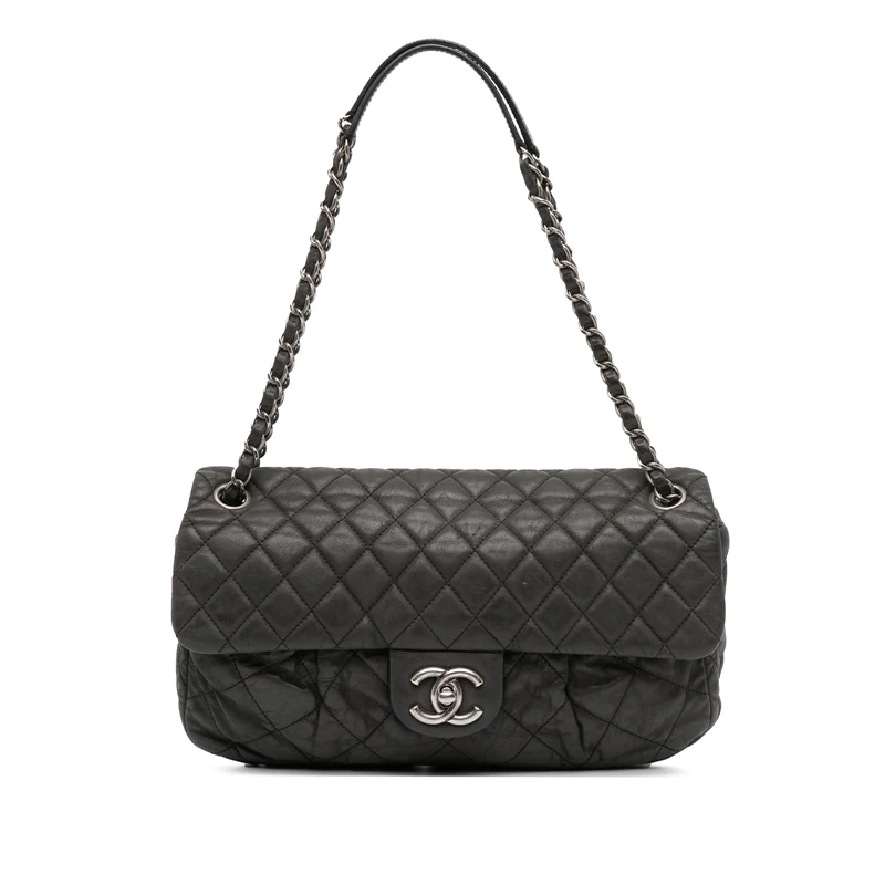 Chanel Pre-Loved Large Iridescent Quilted Calfskin Coco Pleats Flap