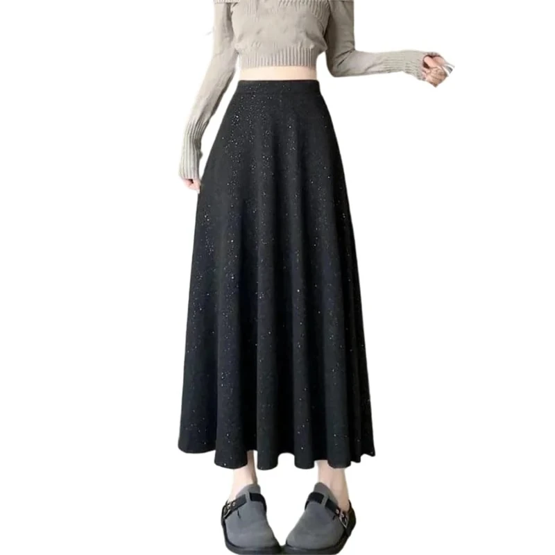 Women's High-Waisted A-Line Mini Skirt, Draped, Casual, Everyday, Outdoor, Work, and Office Skirt Black L