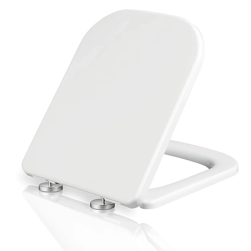Mass Dynamic Square Toilet Seat with Soft Close Top Fix Toilet Seats with One Button Quick Release Cleaning for Better Hygiene, Rectangle Loo Seat with Adjustable Hinges - Pakc of 3
