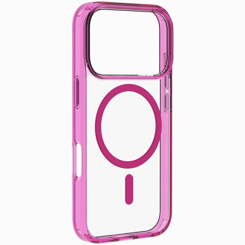 cellularline - Iconic Mag - Transparent case - Coloured edges - Coloured magnetic ring - Compatible with MagSafe ecosystem