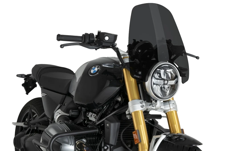 Puig 22134F New Generation Touring, made of 4 mm acrylic with aerodynamic design wind tunnel tested, rounded edges, metal supports and TÜV approved, Dark Smoke