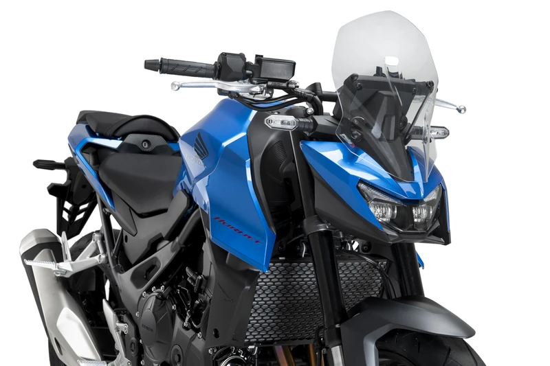 Puig 22424W New Generation Touring, sport screen made of high-impact acrylic with aerodynamic design tested in wind tunnel, metal supports and TÜV approved, Clear