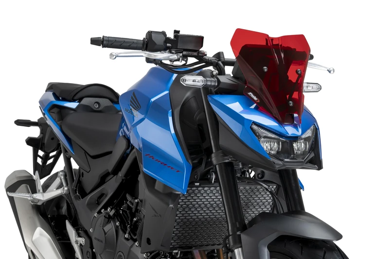 Puig 22423R New Generation Sport, sport windscreen made of 3 mm methacrylate with aerodynamic design tested in wind tunnel, metal supports and TÜV approved, Red - Image 1