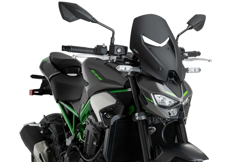 Puig 22440J New Generation Touring, made of high-impact acrylic with optimized aerodynamic design, metal supports, TÜV approved and quick mounting, Matte Black - Image 1
