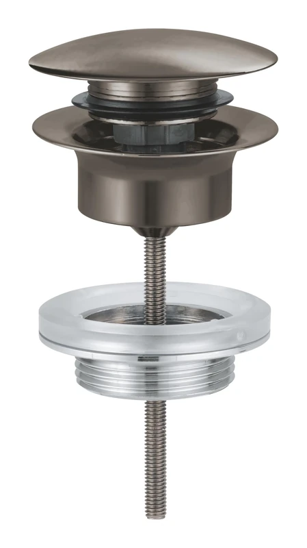 GROHE Waste Set with Push-Open Plug for Washbasins with Overflow, Satin Anthracite, 65807MG0