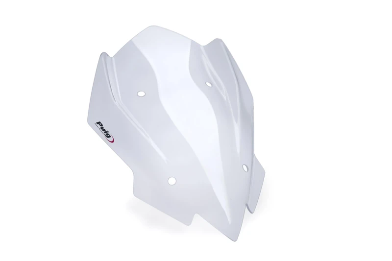 Puig 22439W New Generation Sport, sport windscreen made of high-impact acrylic with aggressive design, metal supports, TÜV approved and quick mounting, Clear