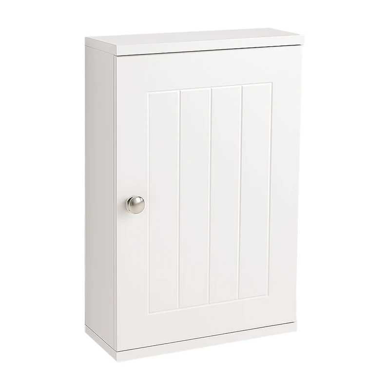 Relaxdays bathroom wall cabinet, 2 shelves, HWD: 50 x 30 x 14 cm, magnetic closure, farmhouse style, slim design, white