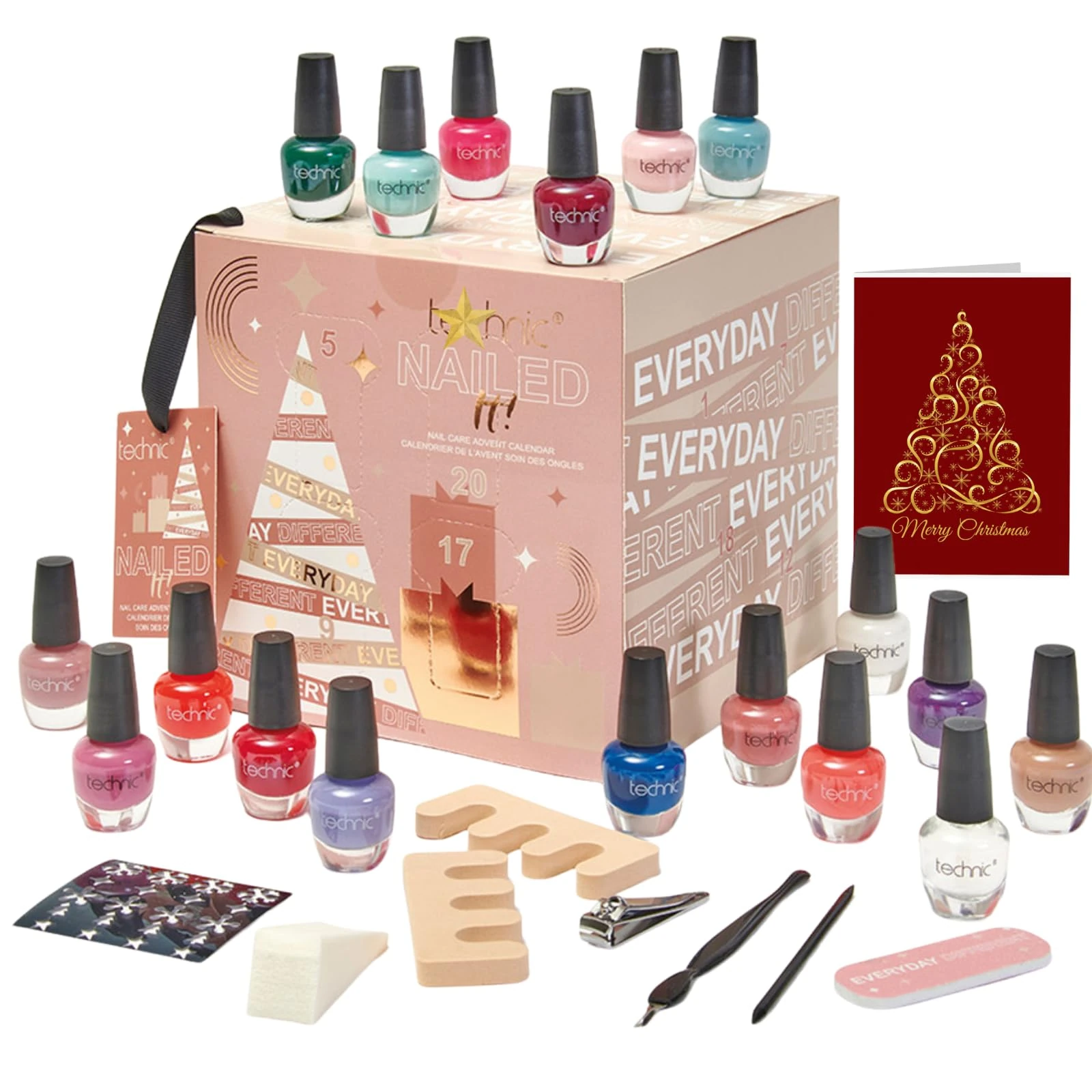 24 Days of Nail Care Advent Calendar 2025 – Beauty Gift Set with 18 Nail Polishes, Tools & Accessories - Christmas Gifts for Women, Advent Calendar for Women, Pamper Gift Set