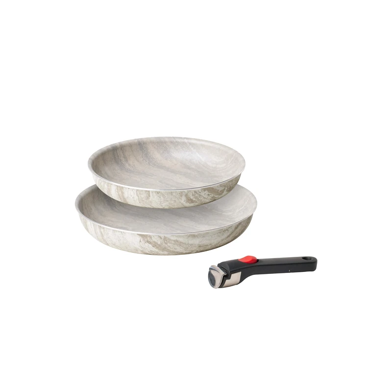 Guzzini ChefLine Marble Made in Italy Set of 3 Pieces: 2 Pans (24 cm and 28 cm) with Removable Handle