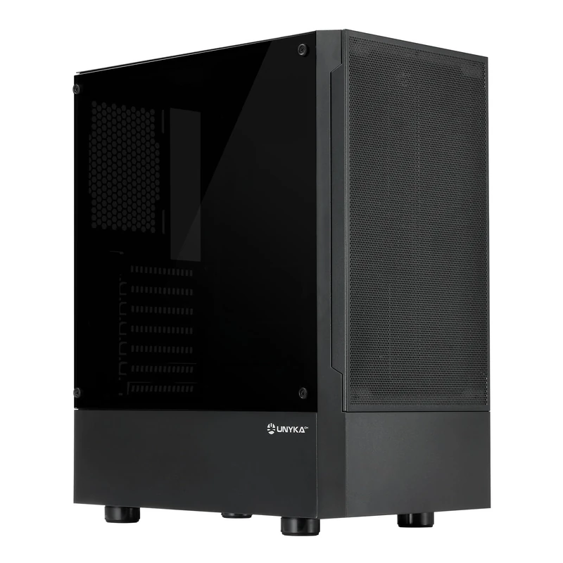 UNYKAch ATX Aero C35 Case, with Tinted Tempered Glass Side Panel, with 2 USB 3.0 Ports, 1 USB 2.0, for Installation of Graphics Cards up to 315 mm and CPU Heatsinks up to 160 mm - Image 1