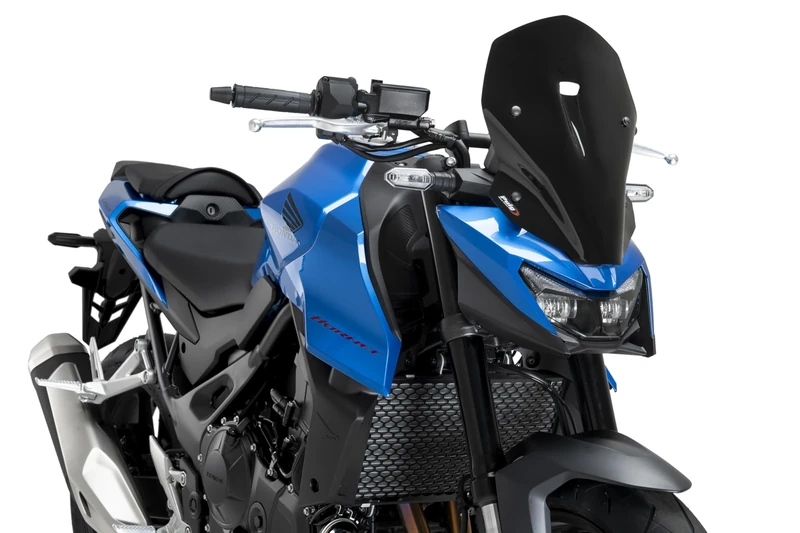 Puig 22285N R-Racer Windscreen, sport screen made of high-impact acrylic with aerodynamic design, wind tunnel tested and TÜV certified, Black