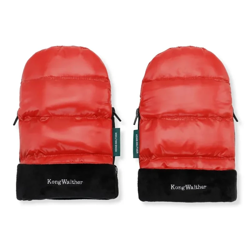 KONG.WALTHER Østerbro Pram Gloves | Wind & Water Resistant | Warm Fleece Lining | Easy Universal Stroller Attachment | One Size, Multiple Colours & Styles | Puffer Red