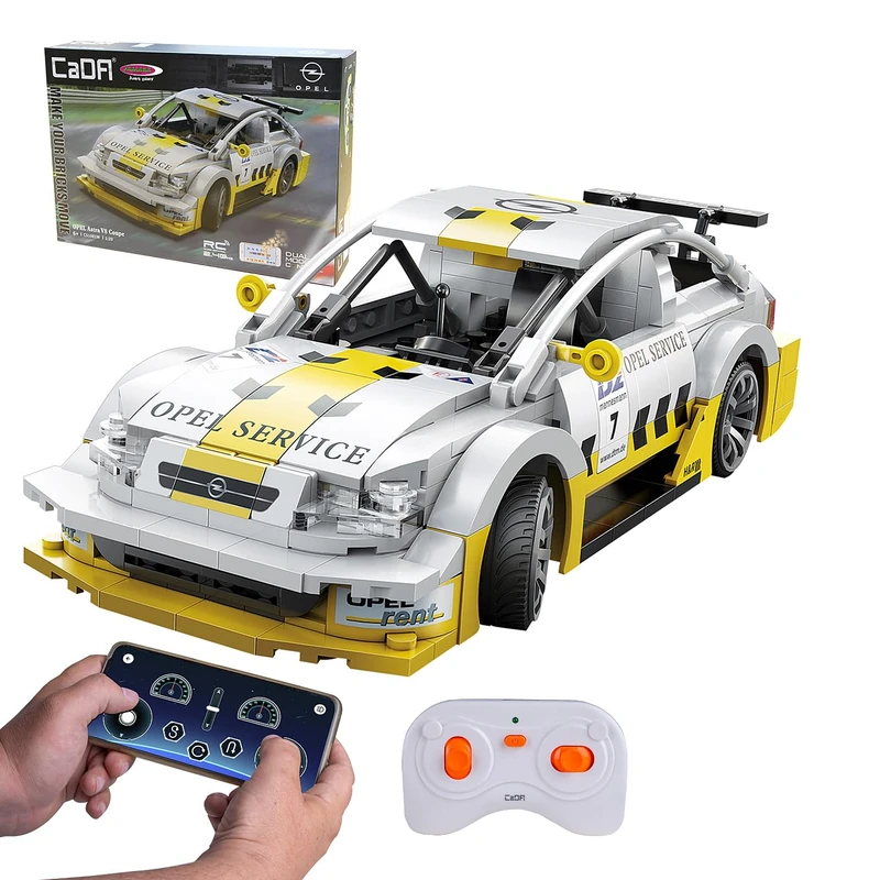JAMARA 402867 CADA Set C51081W Opel Astra V8 Coupe 1:20 2.4GHz Bricks Car Toy Model, Racing Sports Car for Kids from 6 Years, RC Remote Controlled, Gift Idea, App Operated