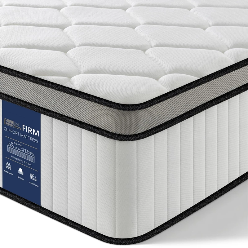 BedStory 4FT Small Double Mattress 12 Inch, Medium Firm Hybrid Pocket Sprung Mattress with Breathable Foam, Motion Isolation & Pressure Relief, Mattress in a Box, 120×190×30cm