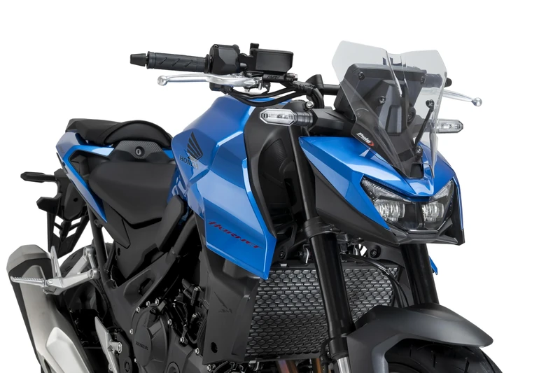 Puig 22423W New Generation Sport, sport windscreen made of 3 mm methacrylate with aerodynamic design tested in wind tunnel, metal supports and TÜV approved, Clear