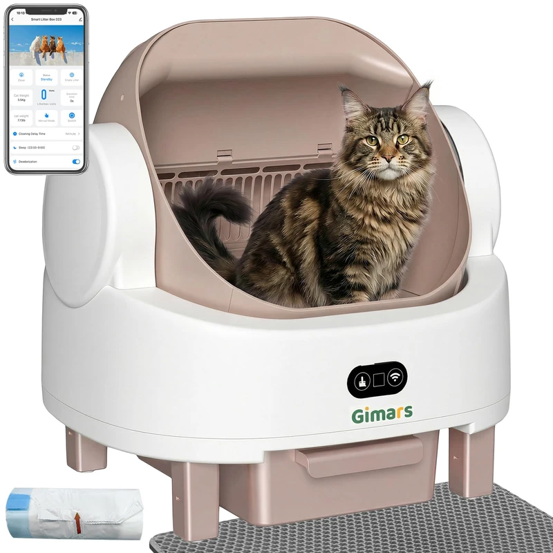 Gimars Open Top Automatic Self Cleaning Cat Litter Box