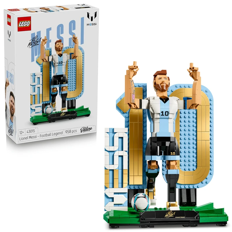 LEGO Editions Lionel Messi – Football Legend Toy - 3D Figure Display Model Kit - DIY Kids' Room Decor - Gift for 12+ Year Old Boys, Girls & Adult Sports Fans - 43015